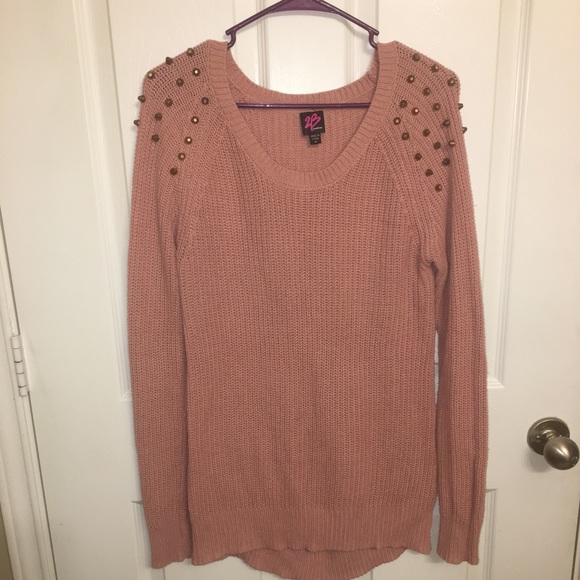 2b bebe studded shoulder knit sweater - Picture 1 of 4